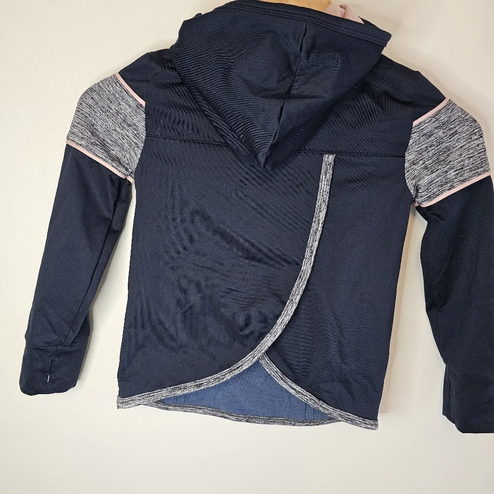 Abercrombie Kids Sport Hoodie Quarter Zip Navy Pink Gray Size 5/6